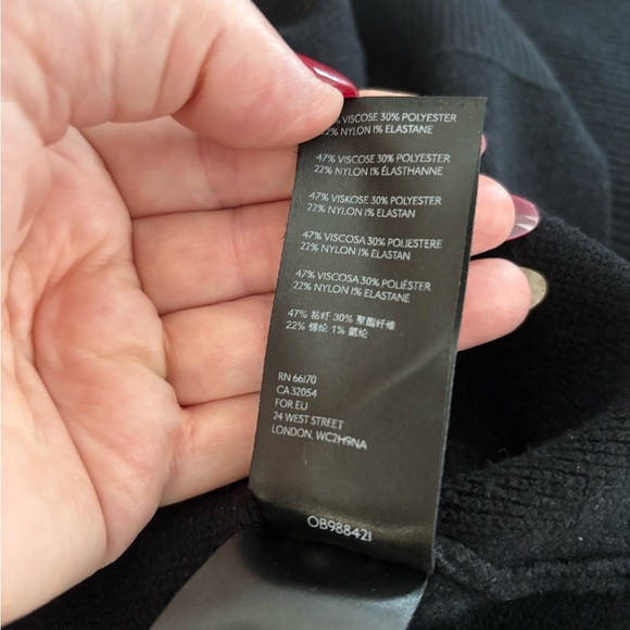 Anthropologie Elise Ribbed Tunic Black size Small - Picture 6 of 6